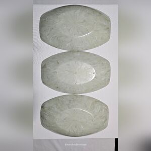 Set of Three Marble-Look Decorative Plates